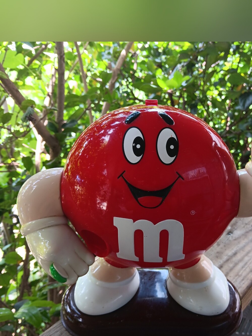 Vintage 1991 Smiling and Waving Red M&M Dispenser